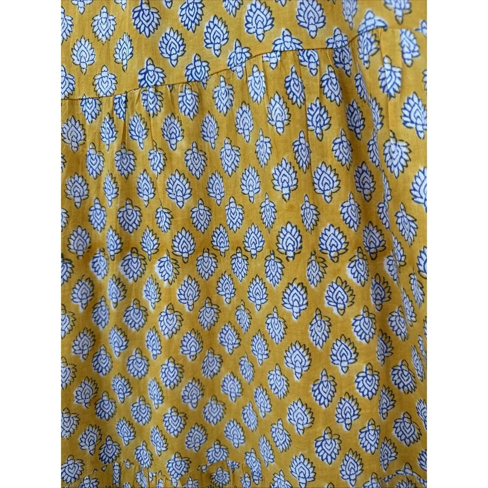 Emerson Fry India Collection Hand Block Printed Button Front Maxi Dress M/L??